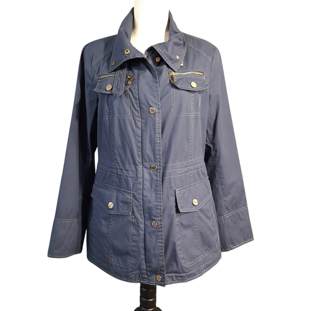 Michael‎ Kors Women's Jacket Blue Gold Tone Accents Size Medium